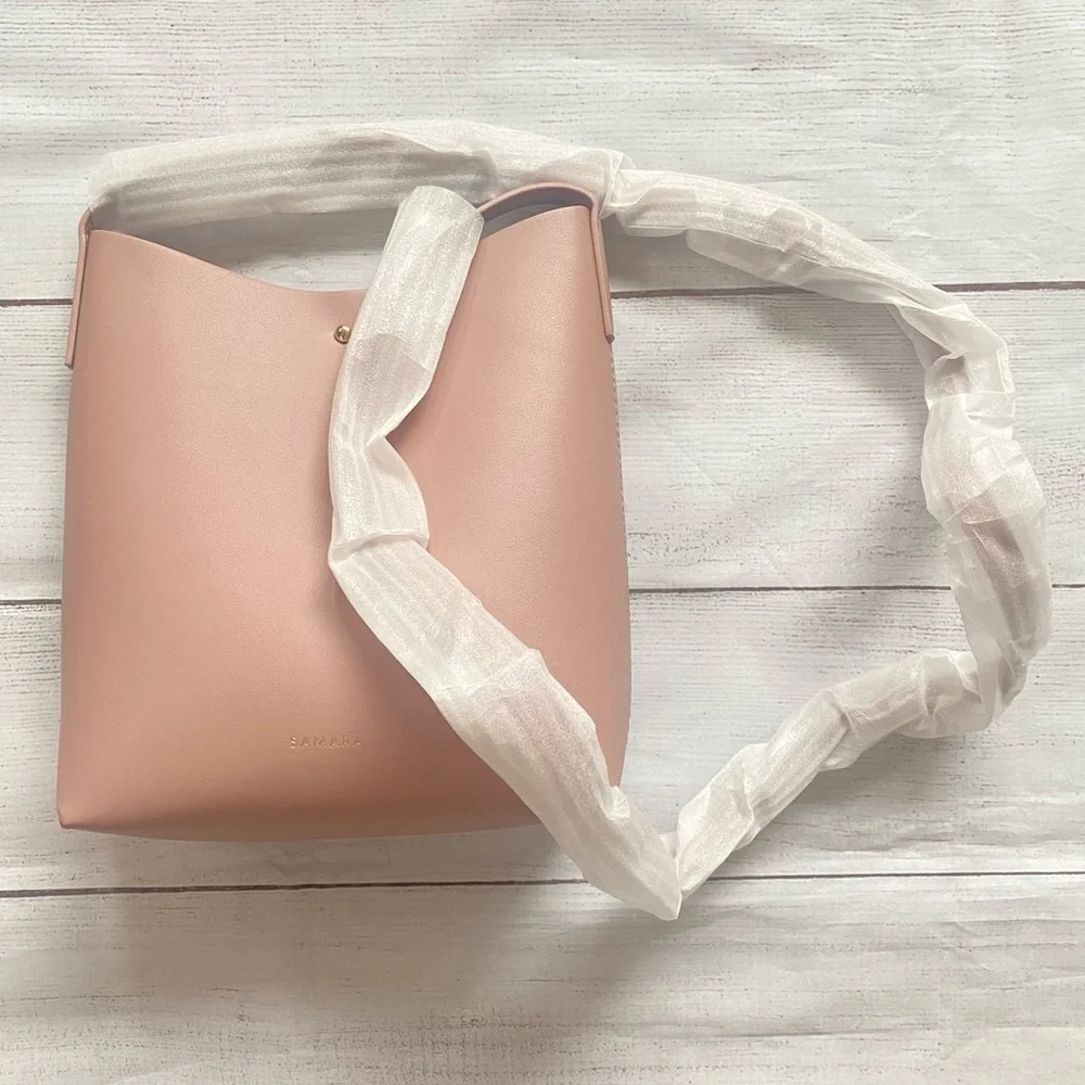 NEW SAMARA Vegan Leather Shoulder Bag in Peony